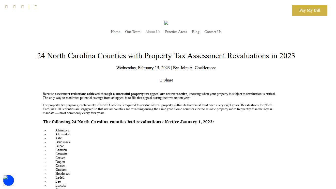 24 North Carolina Counties with Property Tax Assessment Revaluations in 2023 - Bell Davis Pitt Attorneys & Counselors at Law