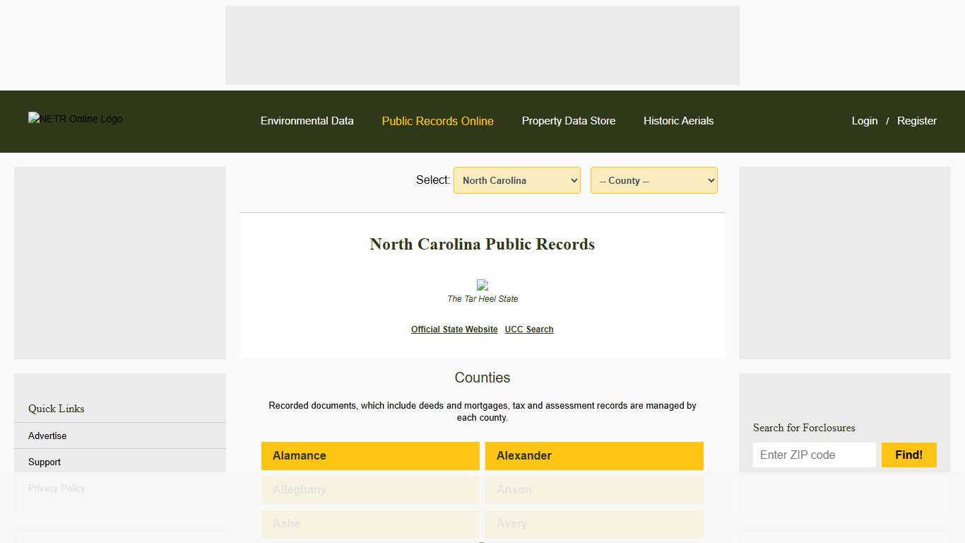 North Carolina Public Records Online Directory